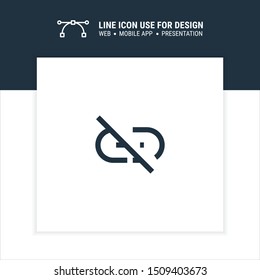 link off disabled sign icon design vector illustration
