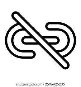 Link Off Vector Line Icon Design