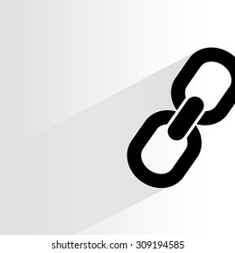 link on white background, flat and shadow theme