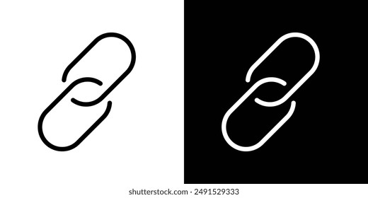 Link outlined icon set in black and white colors
