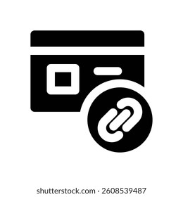 link pay glyph icon. Strong and solid vector icon for websites, mobile interfaces, presentations, and visual branding. High quality and easy to edit.