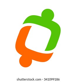 Link People, O R Initials Logo Template