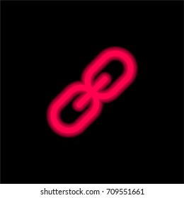 Link red glowing neon ui ux icon. Glowing sign logo vector