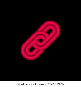 Link red glowing neon ui ux icon. Glowing sign logo vector