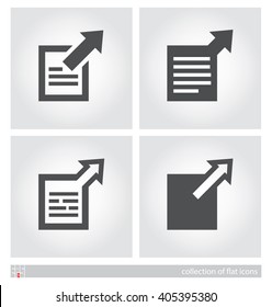 Link Or Reference To An External Resource. Set Of Flat Icons. Vector Illustration