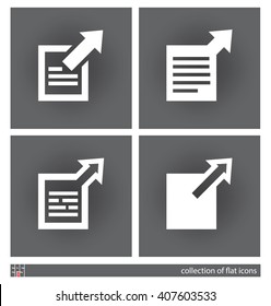 Link or reference to an external resource. Set of flat icons. Vector illustration