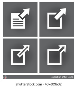 Link or reference to an external resource. Set of flat icons. Vector illustration