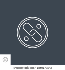 Link Related Vector Thin Line Icon. Isolated on Black Background. Editable Stroke. Vector Illustration.