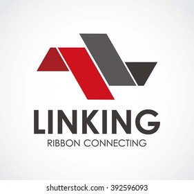 Link ribbon of connection chain abstract vector and logo design or template relation line business icon of company identity symbol concept