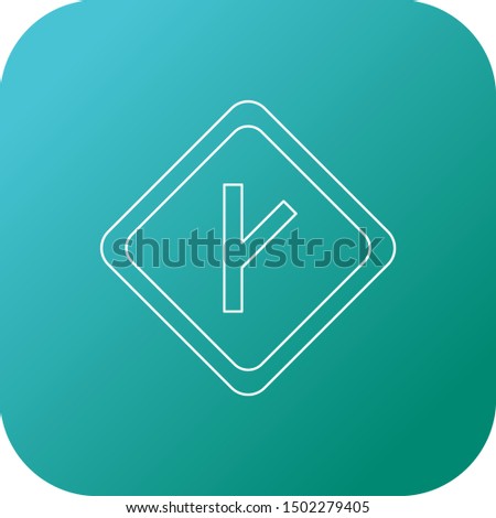Link road sign line icon