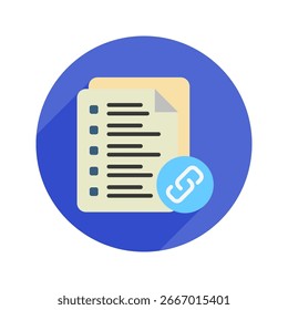 Link abgerundete Farbe Symbol Mini Illustration Symbol. Für moderne Konzeption, Print, UI, UX-Kit, Web- und App-Entwicklung. Vektorgrafik mit Bezug zu Büro, Bildung, Prüfung und mehr