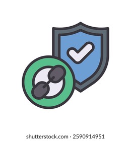 link secure filled color icon. vector icon for your website, mobile, presentation, and logo design.