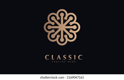 Link shape icon silhouette design vector monogram logo template