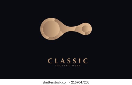 Icono de forma de enlace diseño de silueta vector monograma plantilla