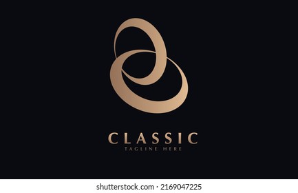 Link shape icon silhouette design vector monogram logo template