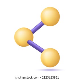 Icono de vínculo compartir 3d. Ilustración del vector