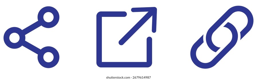 Link, share link, external link icon set . URL icons. Links button icon set isolated on white background. link, share, external, sharing, vector