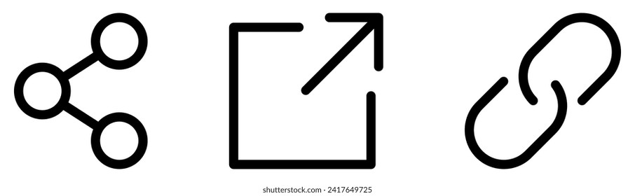 Link, share link, external link icons. Design can use for web and mobile app. Vector illustration

