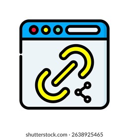 Link Share Icon Lineal Color Vector Illustration