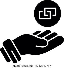 Enlace que comparte el diseño del icono del estilo del glifo