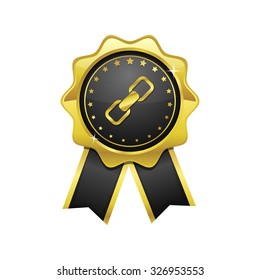 Link Sign golden Vector Icon Design