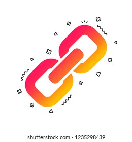 Link sign icon. Hyperlink chain symbol. Colorful geometric shapes. Gradient link icon design.  Vector