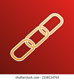 Linkzeichen-Abbildung. Goldenes Farbverlauf-Symbol mit Konturen auf neuem Hintergrund. Illustration.