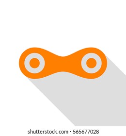 Link sign illustration. Orange icon with flat style shadow path.