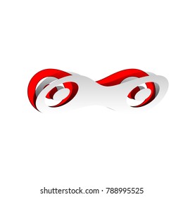 Link sign illustration. Vector. Detachable paper icon with red body stock. Isolated.