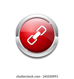 Link Sign Red Vector Icon Button