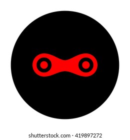 Link sign. Red vector icon
