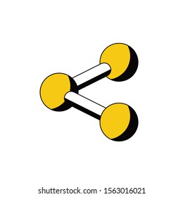 Link sign. Share sign. Vector 3d isometric, color web icon, new flat style. Creative illustration design, idea for infographics.