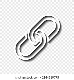 Link simple vector, icon. Flat desing. White with shadow on transparent grid.ai