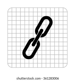 Link; single  - black vector icon