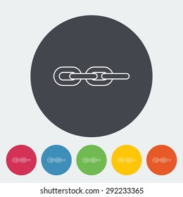 Link. Single flat icon on the circle button. Vector illustration.