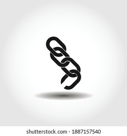 Link single icon. Chain link isolated vector icon. interface element
