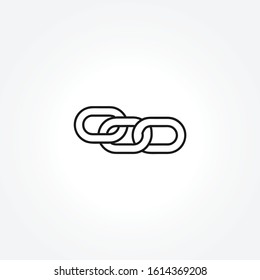 Link single icon. Chain link icon on white background