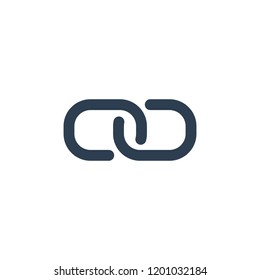 Link single icon. Chain link symbol. line art