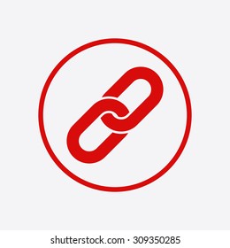 Link single icon. Chain link symbol.