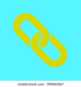 Link single icon. Chain link symbol.