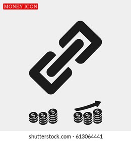 Link single icon, vector best flat icon, EPS