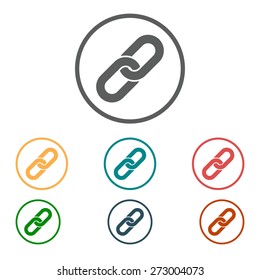 Link single icon.Chain link simbol.