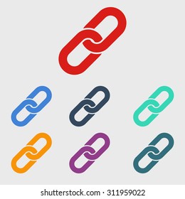 Link single icon.Chain link simbol.