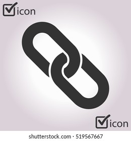 Link single icon.Chain link simbol.