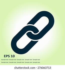 Link single icon.Chain link symbol.