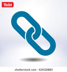 Link single icon.Chain link symbol.