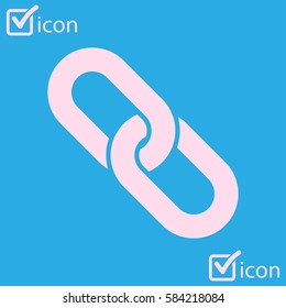 Link single icon.Chain link symbol. Icon link to the source.
