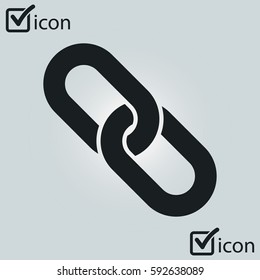 Link Single Icon.Chain Link Symbol. Icon Link To The Source.