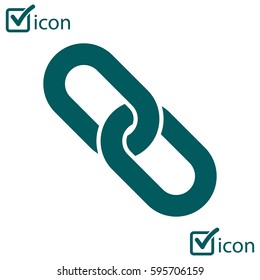 Link single icon.Chain link symbol. Icon link to the source.