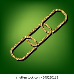 Link. Single  illustration. Golden icon